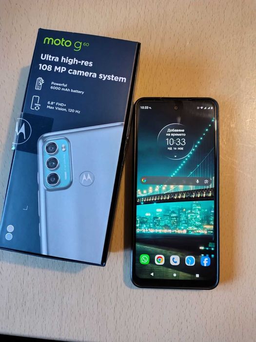 Телефон Motorola g60 кутия зарядно