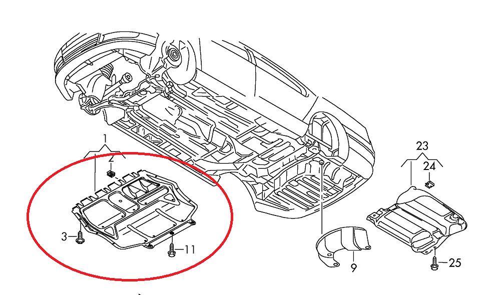 Кора под двигателя VW PASSAT B6 2005г - 2011г