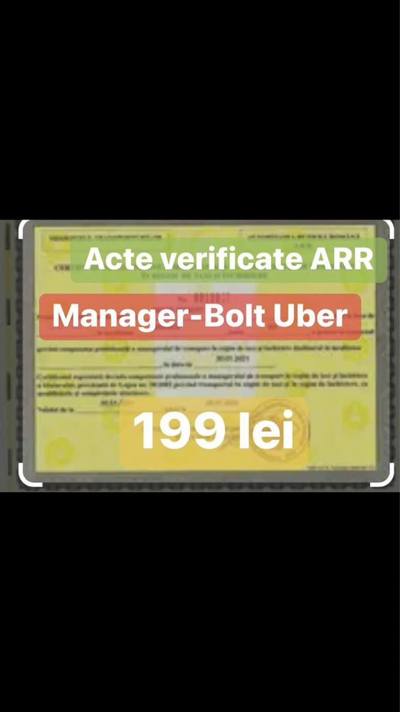 IEFTIN! MANAGER taxi-49 lei Uber Bolt