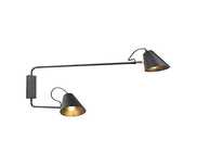 Lampa de Perete QAZQA Retro, 2 Becuri ajustabile E27, Oțel, Negru