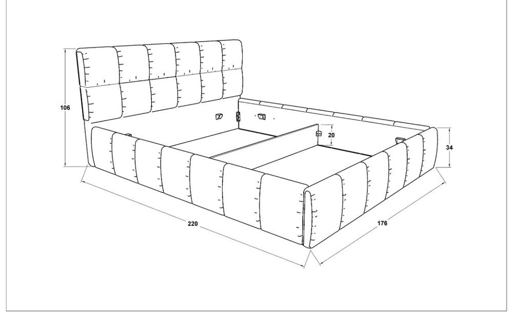 Pat tapițat Fiorela 160/200