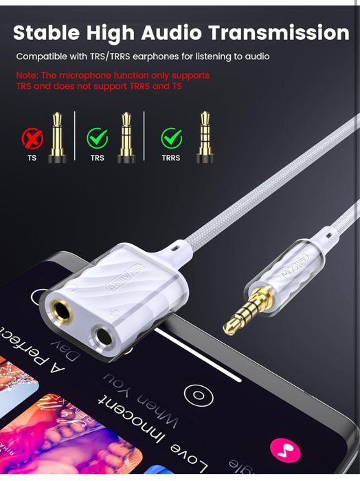 Adaptor pentru casti si micrfon splitter