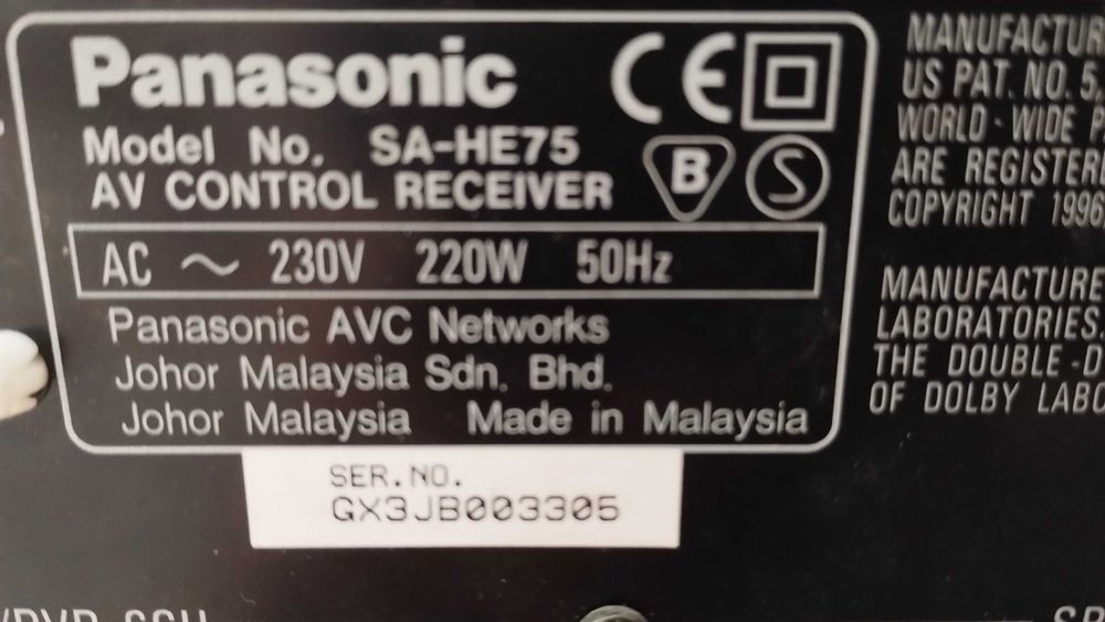 radio receiver Panasonic SAHE75 amplituner