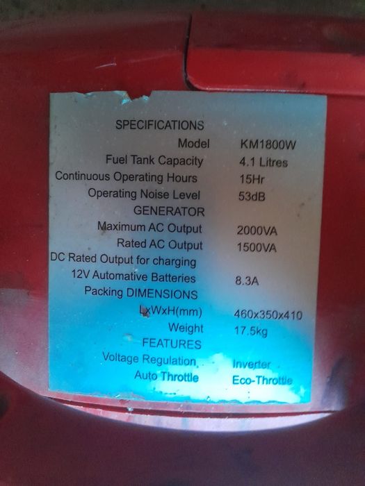 Generator 1800W KraftMuller