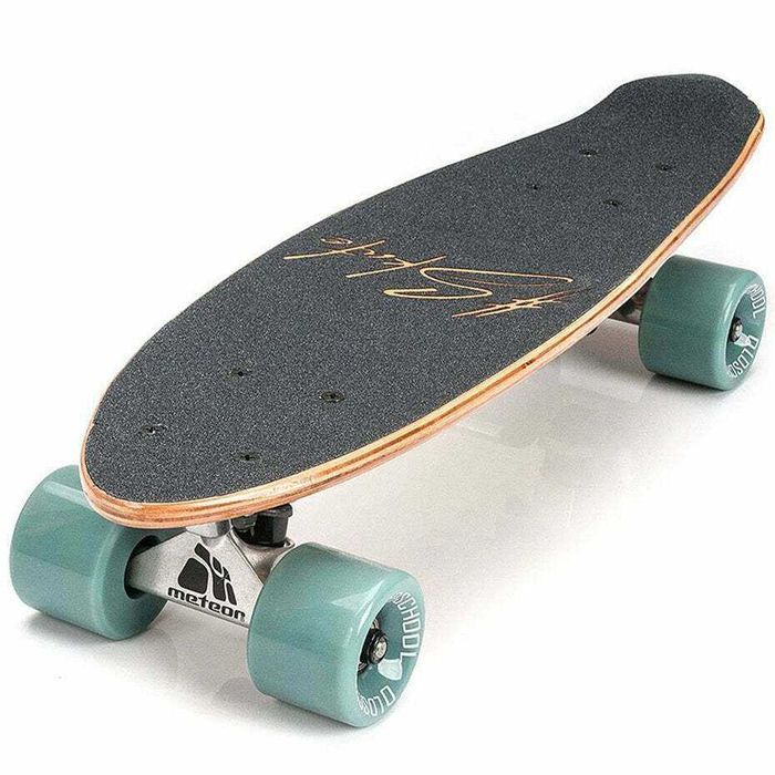 Placa skateboard Meteor Penny, negru, roti PU, 100kg, antialunecare