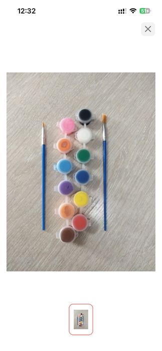 Краски акриловые 12цветов 12 штук