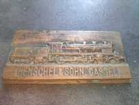Placă metalică veche Henschel & Sohn – Locomotivă