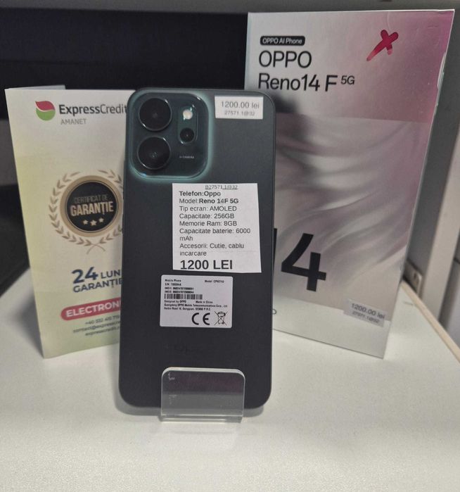 Telefon Oppo Reno 14F 5G (AG32 B27571.1) 2 ANI GARANTIE!