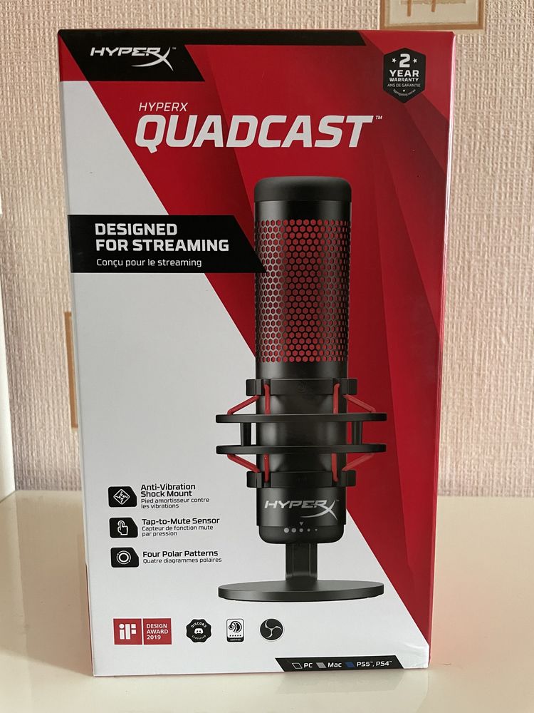Продам Микрофон HyperX Quadcast новый запечатанный.