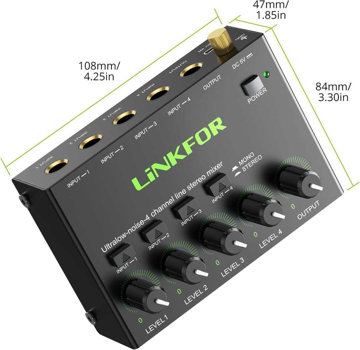 4-канален аудио миксер