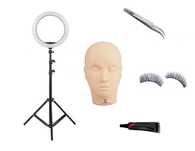 Kit gene false de incepatori cu Ring Light , cap practica, gene banda
