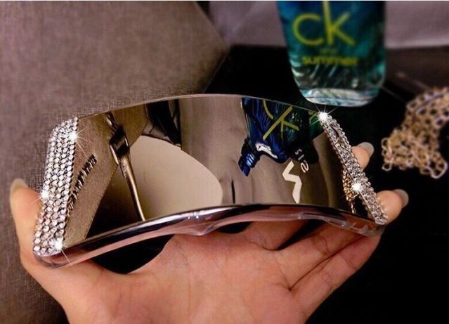 Husa Silicon oglinda cu pietricele pt. iPhone X , XS , 8, 7 , SE 2020