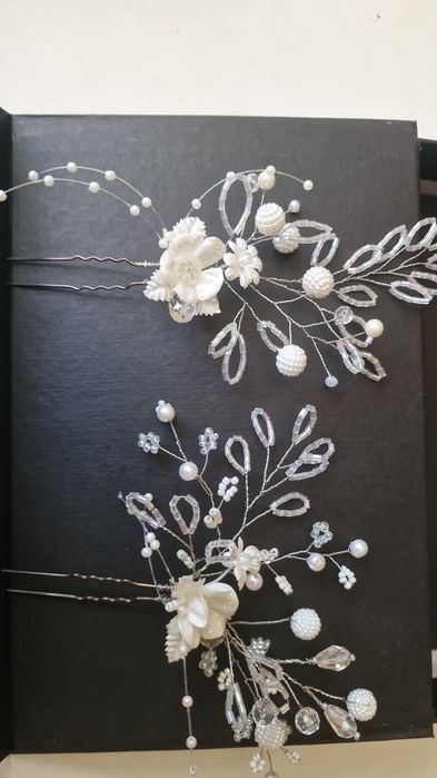 Шпильки для свадебной причёски ручной работы