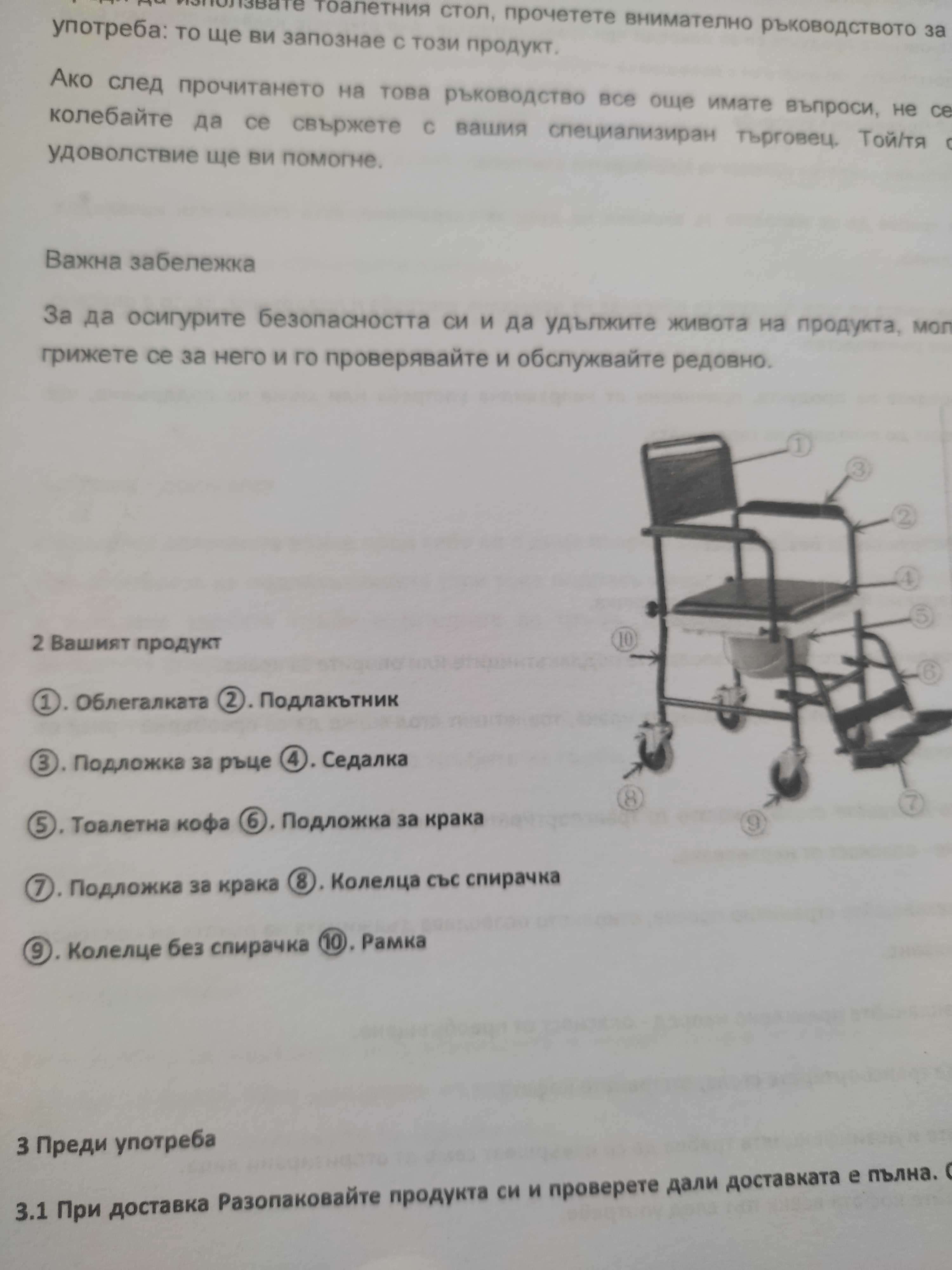 Продавам санитарен стол
