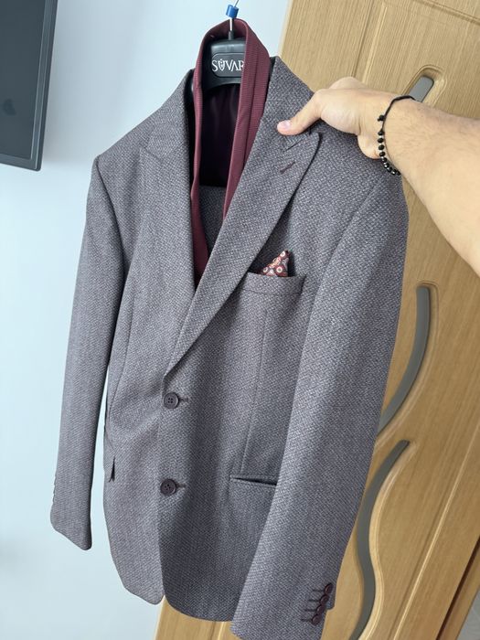 Suvari costum barbatesc slim fit 3 piese, costum nunta, botez