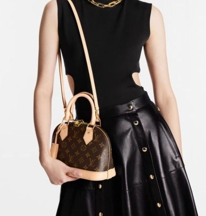 Geanta LV mini Alma,curea detasabila umăr, saculet, etichetă