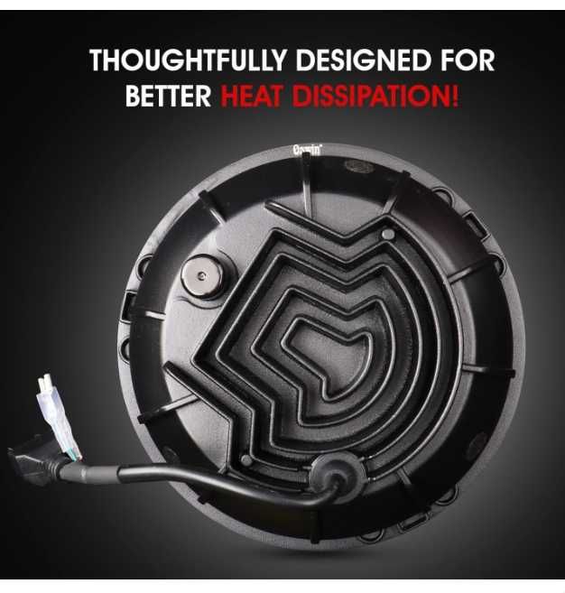 LED фар лампа халоген 12V-24V, 7500lm, 7 инча, 18см