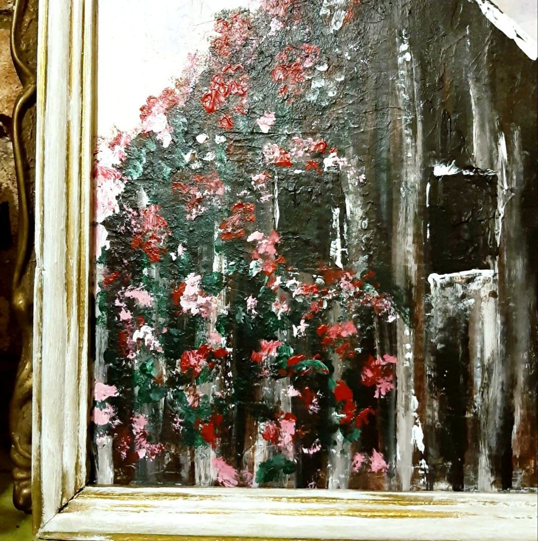 Tablou 42x35 cm Hambarul cu trandafiri cataratori