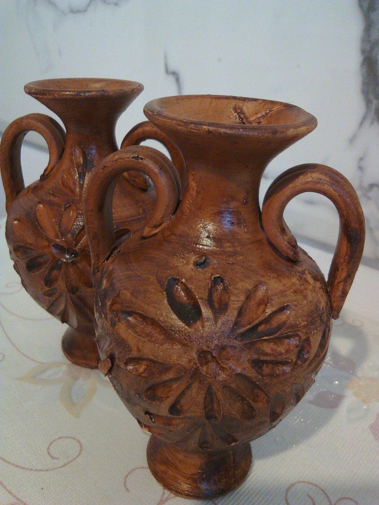 Vase ornamentale vechi din ceramica 14/9cm