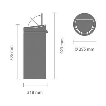 Кош за смет Brabantia TOUCH BIN NEW 30L, бял