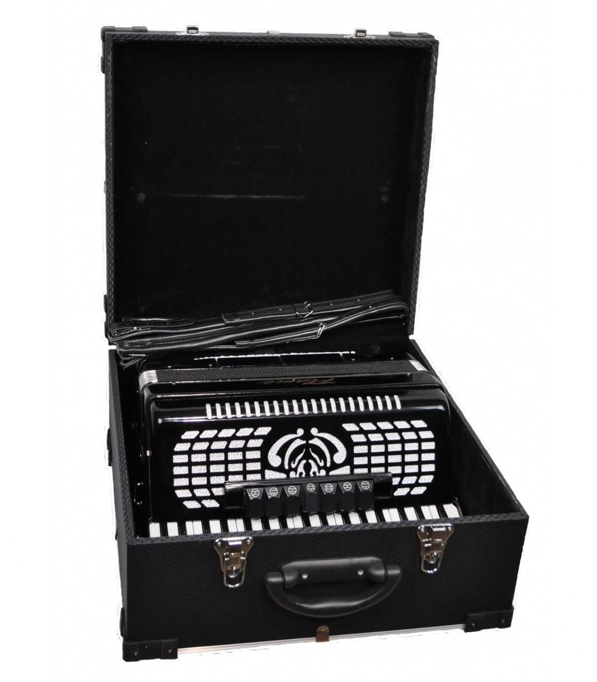 Acordeon Flame AC 37 clape / 96 basi negru