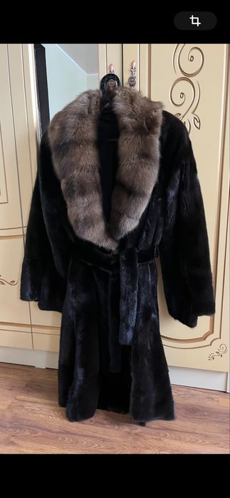 Норковая шуба с соболем