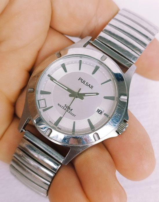 Ceas barbatesc Pulsar By Seiko VX42 X361, cu dată, cuarț, din inox