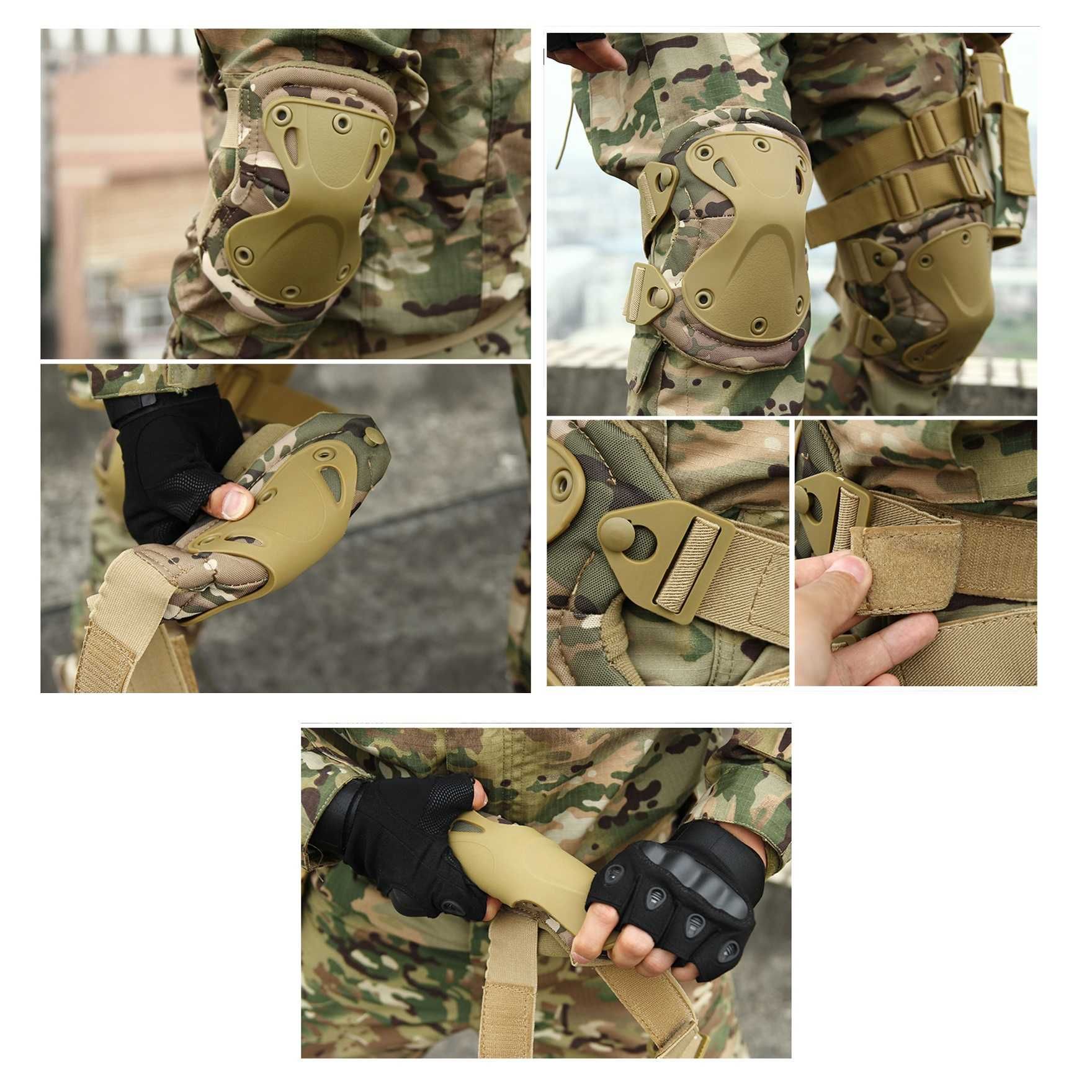 Set Protectie Genunchiere Cotiere Army verde militar marime universala