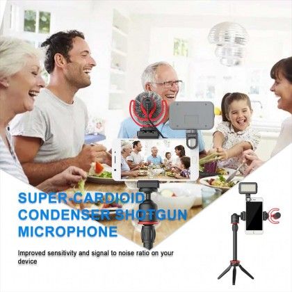 BOYA BY-VG350 Vlogger Kit cu microfon BY-MM1+, Lampa Led, Mini trepied