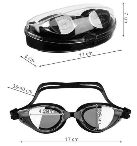 Професионални очила за плуване с щипка за нос и тапички за уши