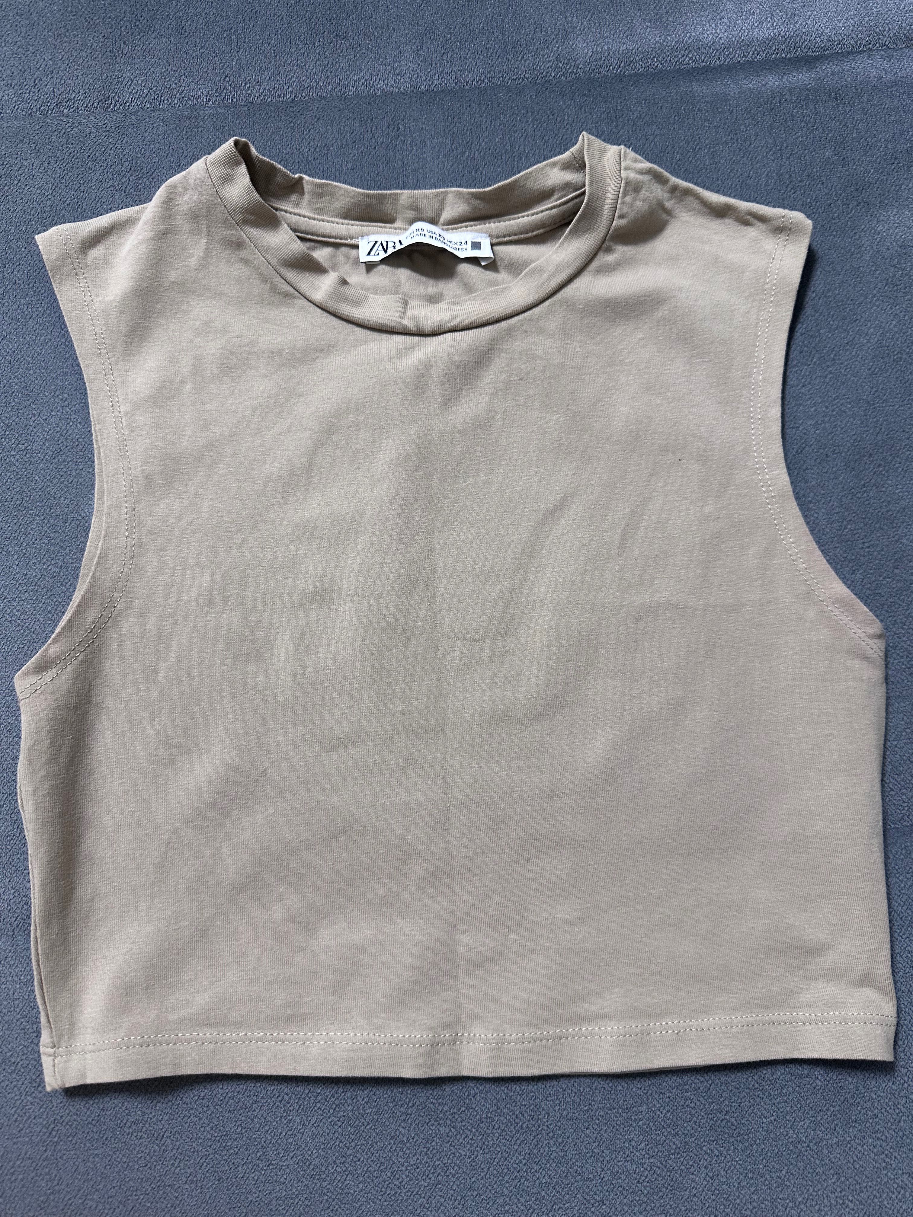 Къса потниче в бежов цвят Zara