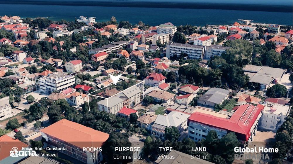 Pensiune Turistica | 2 Vile - 27 Camere Total - Teren 673 MP | Eforie