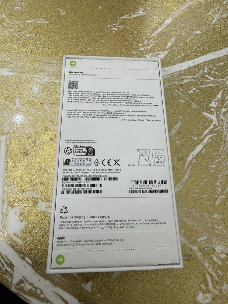Запечатан! IPhone 17 Pro Deep Blue 256