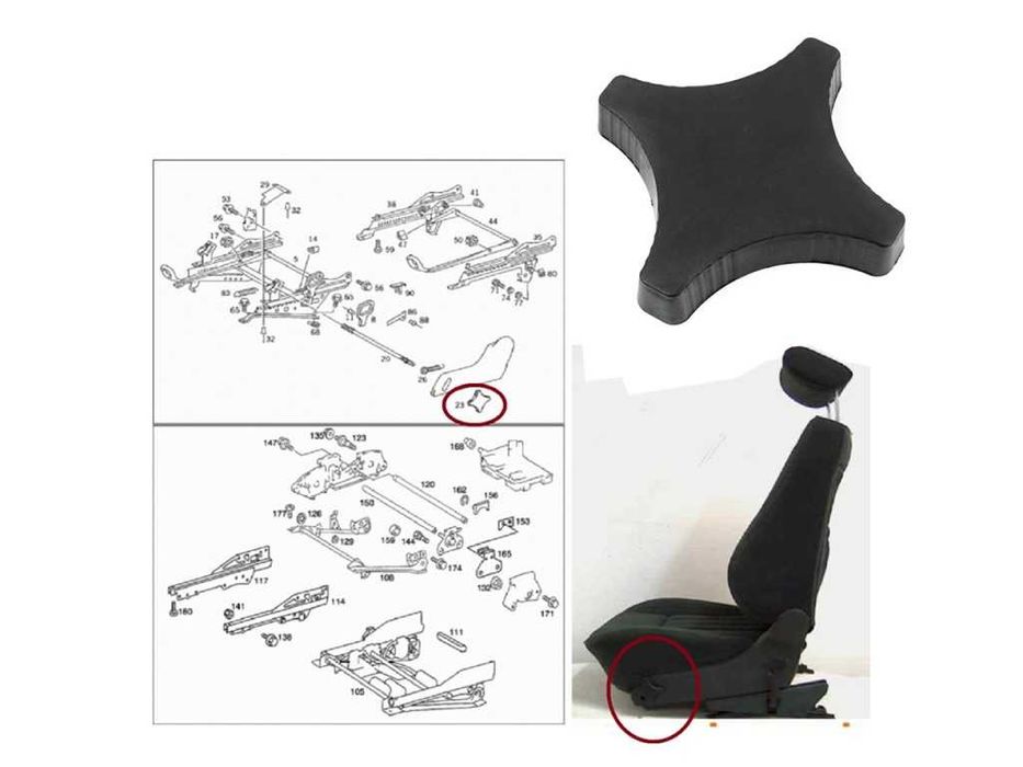 Дръжка за регулиране на седалка за Mercedes W202, W208, W210