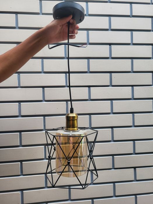 Люстра 3 штуки. Черно оранжевый