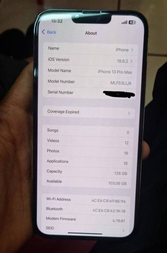 iPhone 13 pro max 128 gb