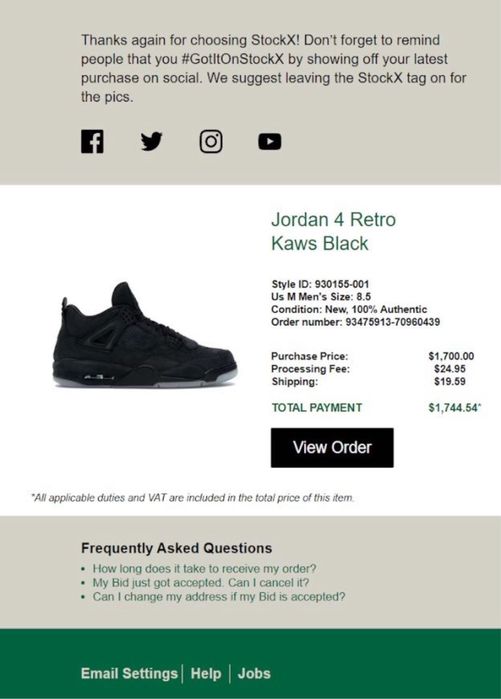 Оригинални! Jordan X kaws 4