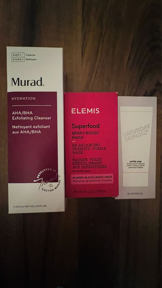 Crema, cleanser, masca fata Murad, Elemis, Saturday