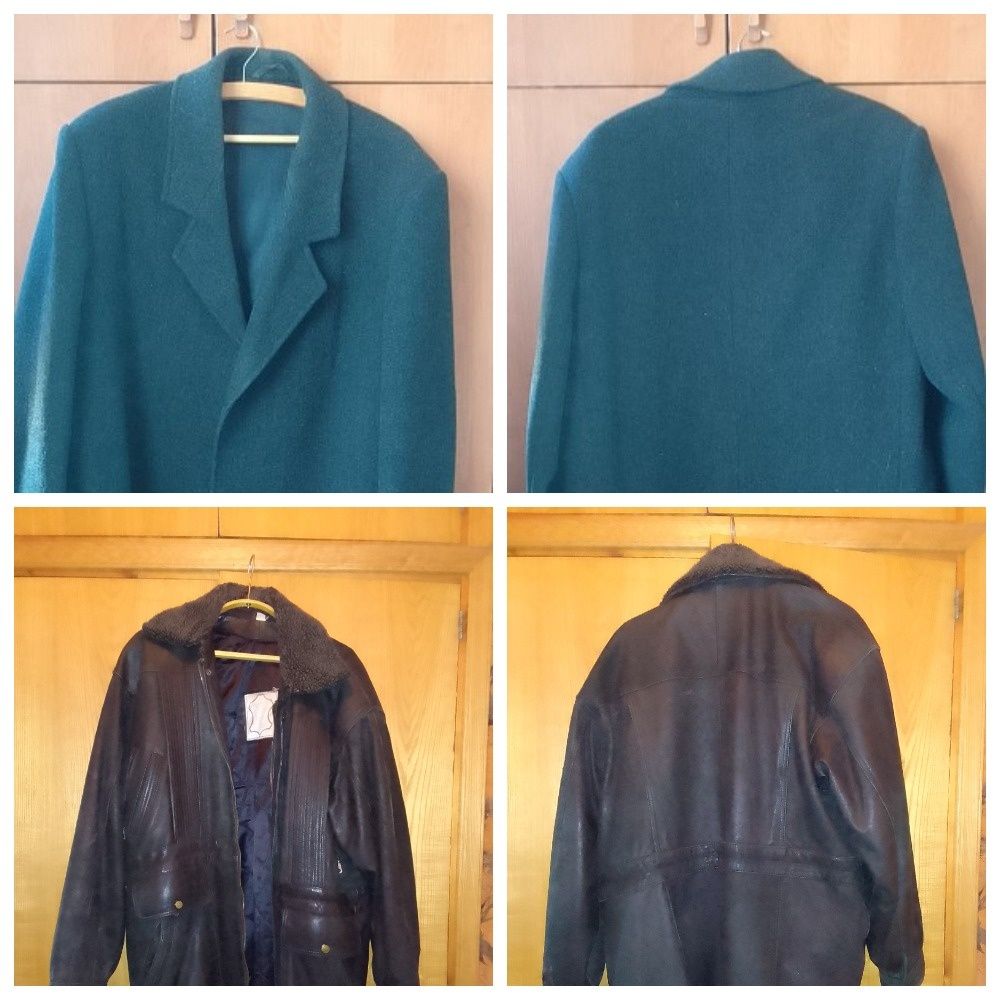 Пальто мужское  р 52/54 и  зимняя куртка из натуральной  кожи  54-56р