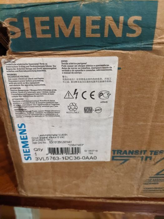 Întrerupător automat siemens VL630 3 poli