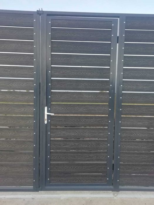 Porti garduri din WPC material compozit si rame de metal