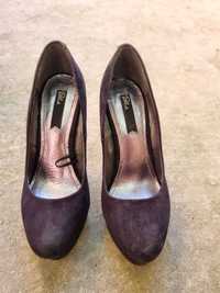 Pantofi cu platforma, negri, marimea 38