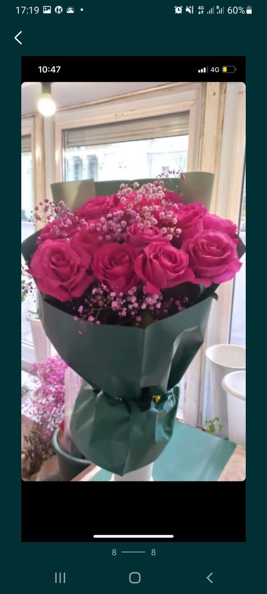 Продажа  цветов :розы хризантемы лилии герберы гипсофила
