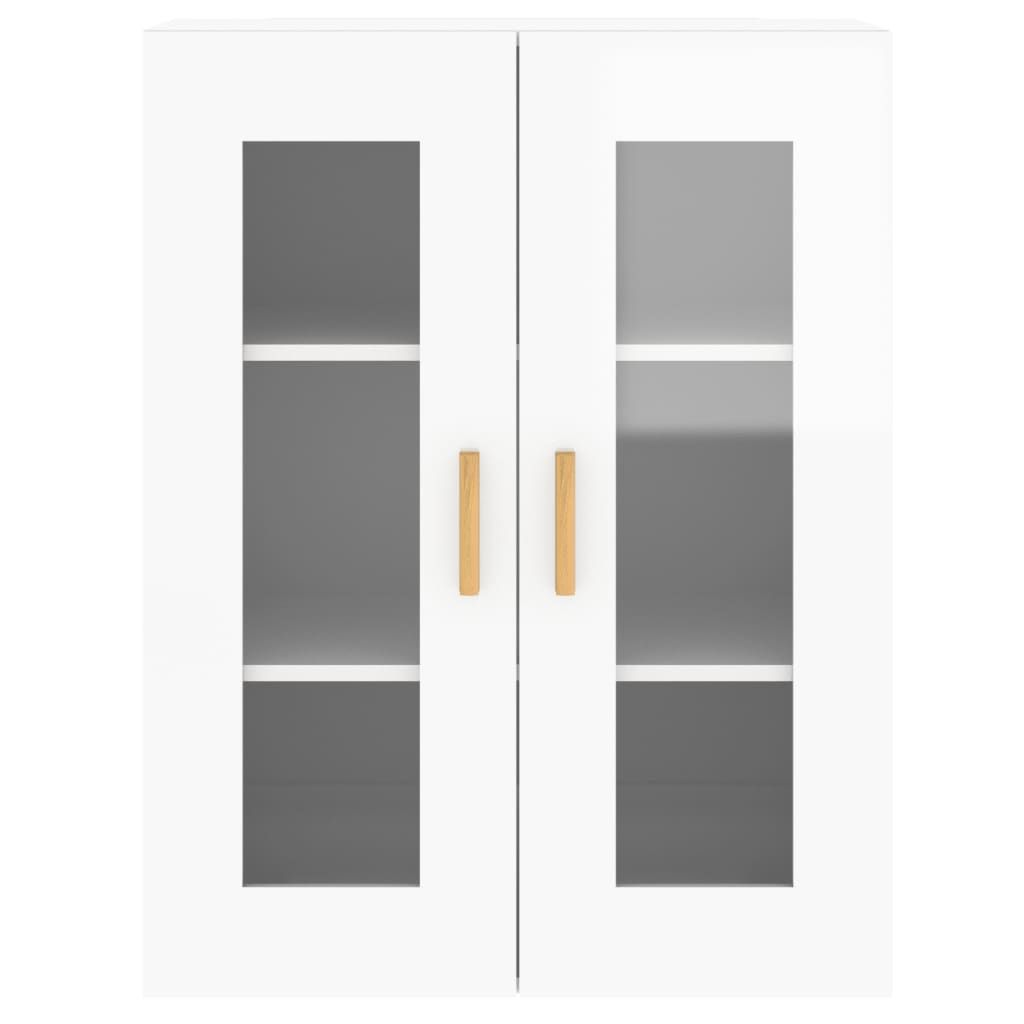 vidaXL Стенни шкафове, 2 бр, бял гланц, инженерно дърво 3197901