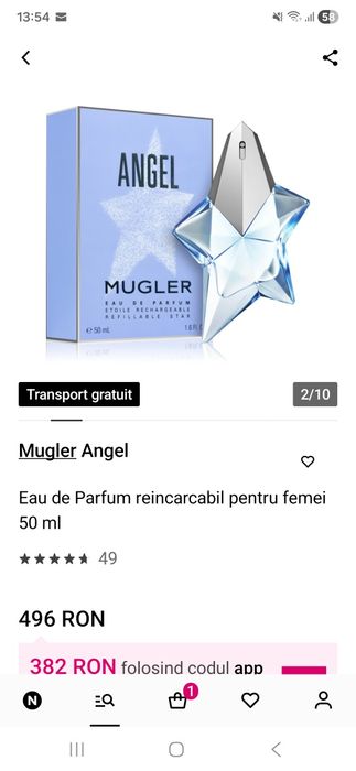 Apa de parfum Mugler Angel