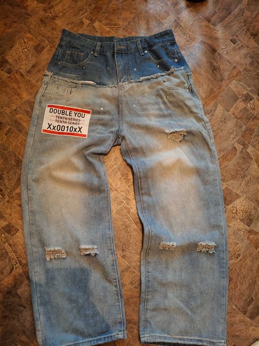 archive джинсы baggy широкие с необычным дизайном. Женские и мужские