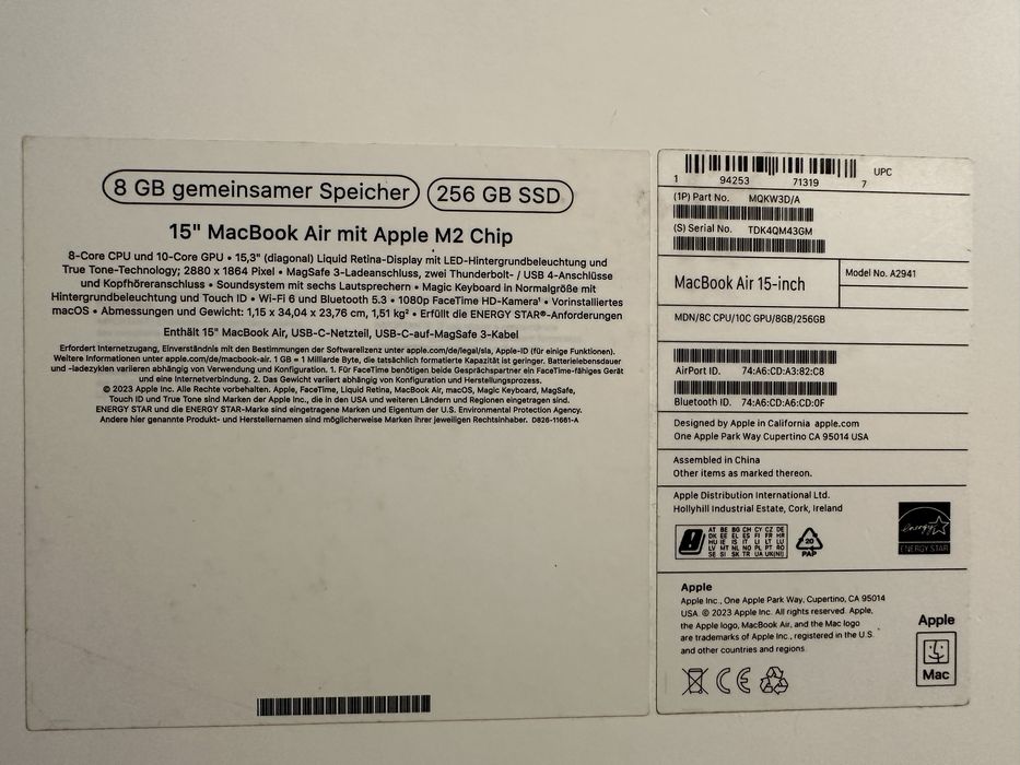 MacBook Air M2 15"