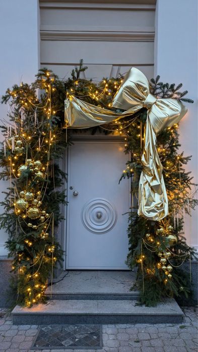 Новогодние оформление витрины здание помешение