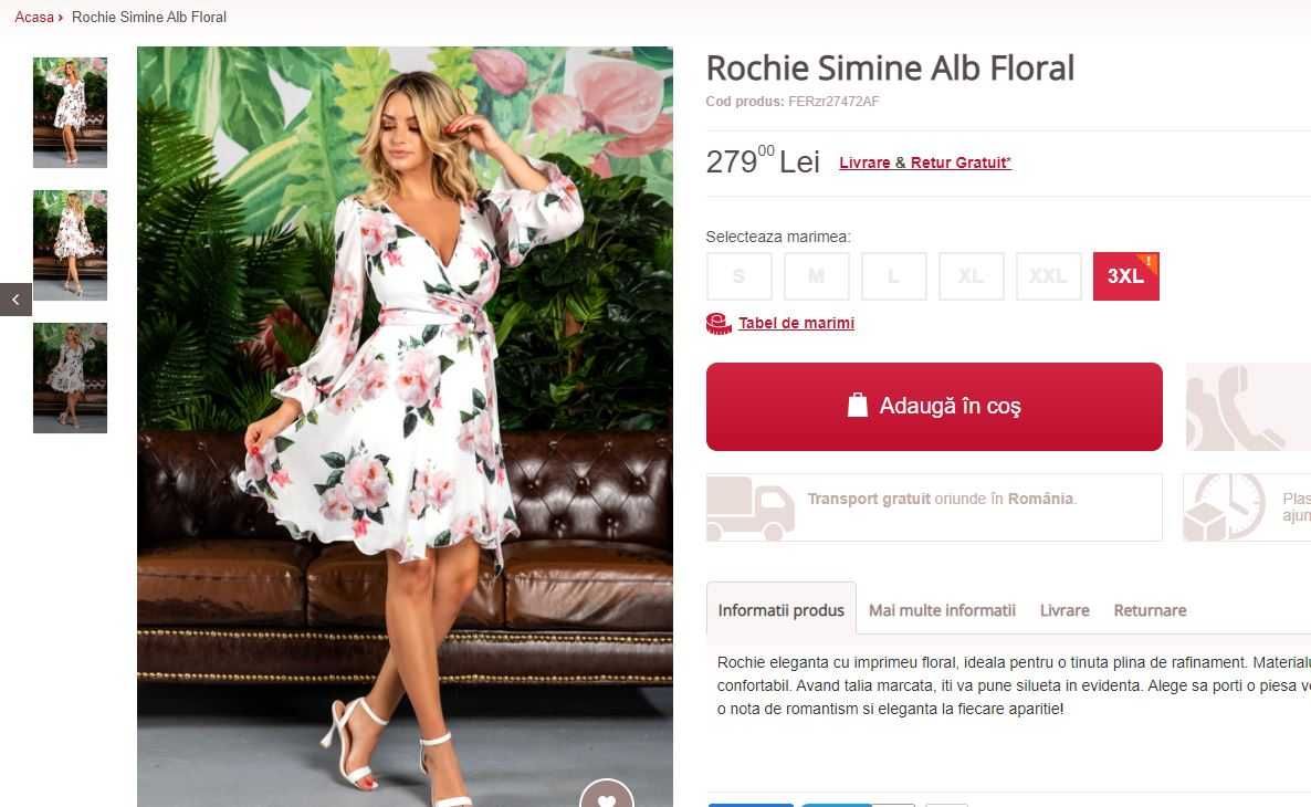 Rochita eleganta noua cu model floral