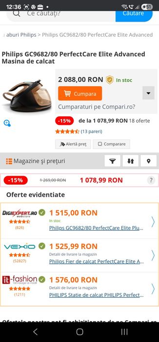 Statie de calcat cu abur Philips PerfectCare Elite Advanced GC9682/80,